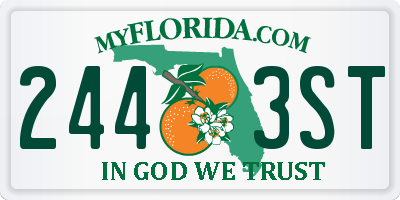 FL license plate 2443ST