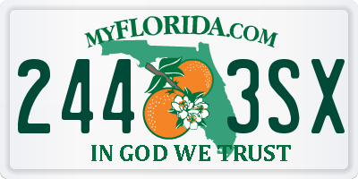 FL license plate 2443SX