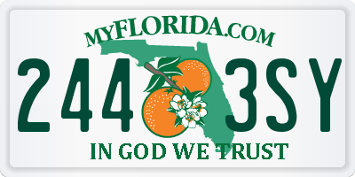 FL license plate 2443SY