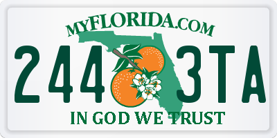 FL license plate 2443TA