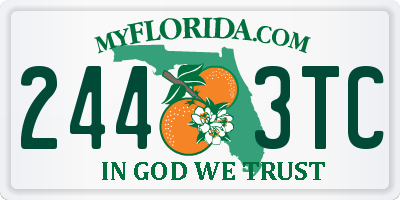 FL license plate 2443TC