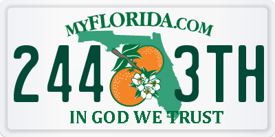 FL license plate 2443TH