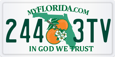 FL license plate 2443TV