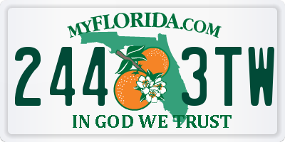 FL license plate 2443TW