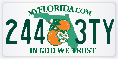 FL license plate 2443TY