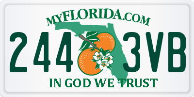 FL license plate 2443VB