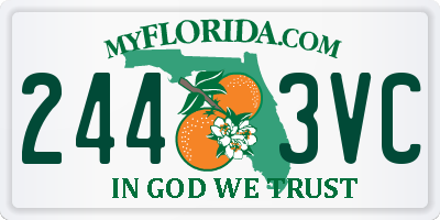 FL license plate 2443VC