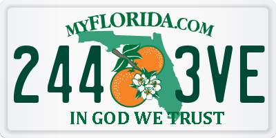 FL license plate 2443VE