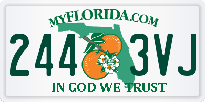 FL license plate 2443VJ