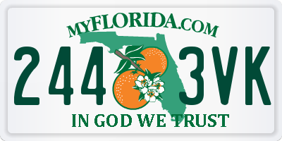 FL license plate 2443VK