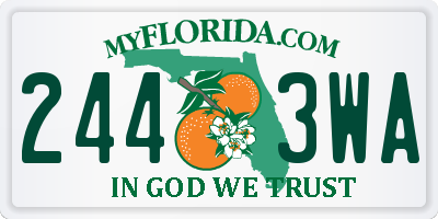 FL license plate 2443WA
