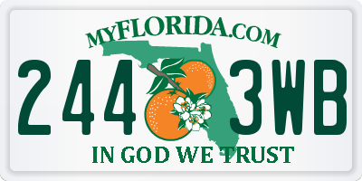 FL license plate 2443WB