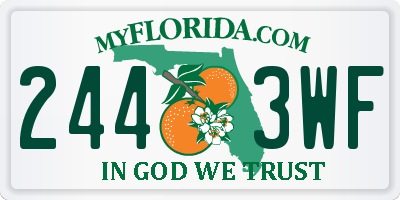 FL license plate 2443WF