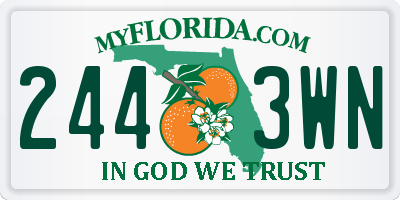 FL license plate 2443WN