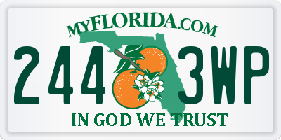 FL license plate 2443WP