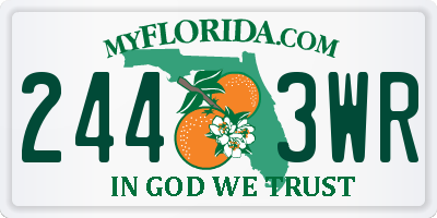 FL license plate 2443WR