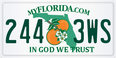 FL license plate 2443WS