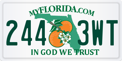 FL license plate 2443WT