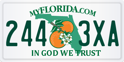 FL license plate 2443XA