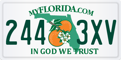 FL license plate 2443XV