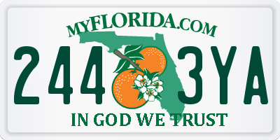 FL license plate 2443YA