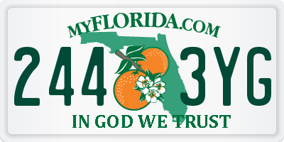 FL license plate 2443YG