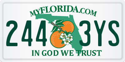 FL license plate 2443YS