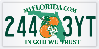 FL license plate 2443YT