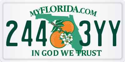 FL license plate 2443YY