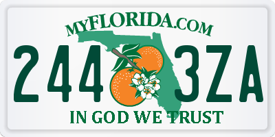 FL license plate 2443ZA