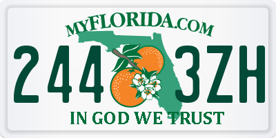 FL license plate 2443ZH