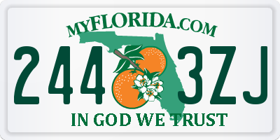 FL license plate 2443ZJ