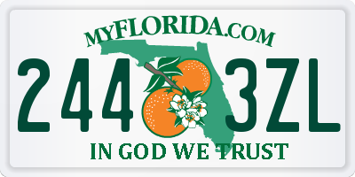 FL license plate 2443ZL