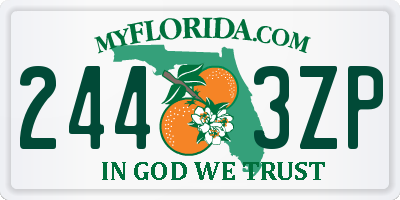 FL license plate 2443ZP