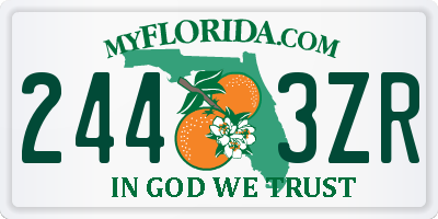 FL license plate 2443ZR