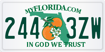 FL license plate 2443ZW