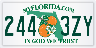 FL license plate 2443ZY