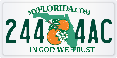 FL license plate 2444AC
