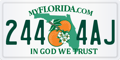 FL license plate 2444AJ