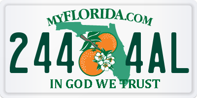 FL license plate 2444AL