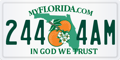 FL license plate 2444AM