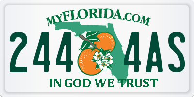 FL license plate 2444AS