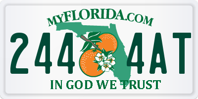 FL license plate 2444AT