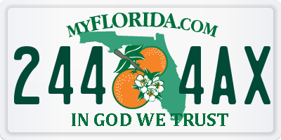 FL license plate 2444AX