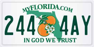 FL license plate 2444AY