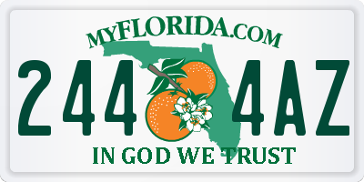FL license plate 2444AZ