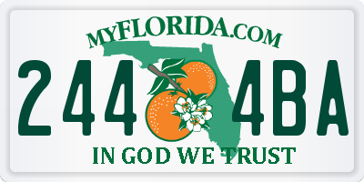 FL license plate 2444BA