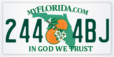FL license plate 2444BJ