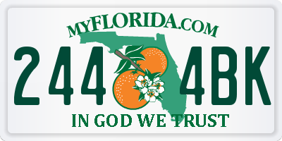 FL license plate 2444BK