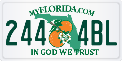 FL license plate 2444BL